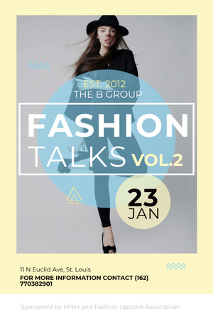 Fashion talks Announcement Pinterest Modelo de Design