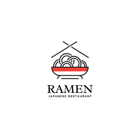 Ontwerpsjabloon van Logo van Asian Restaurant Advertisement