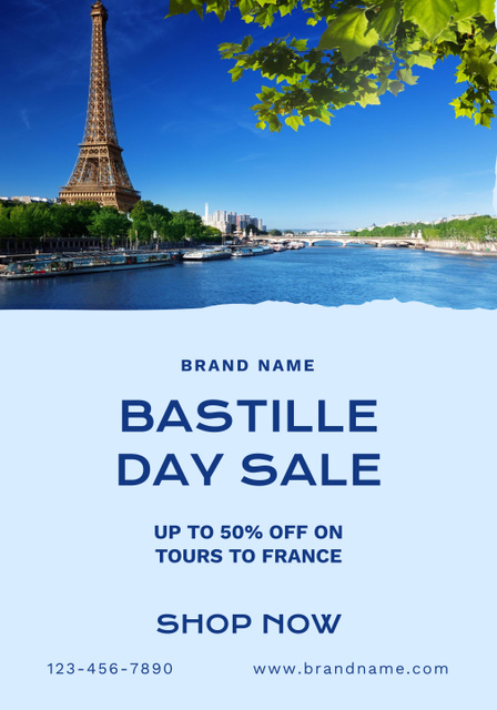 Szablon projektu Bastille Day Sale Announcement Poster 28x40in