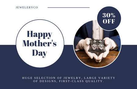 Discount Offer of Beautiful Earrings on Mother's Day Thank You Card 5.5x8.5in – шаблон для дизайну
