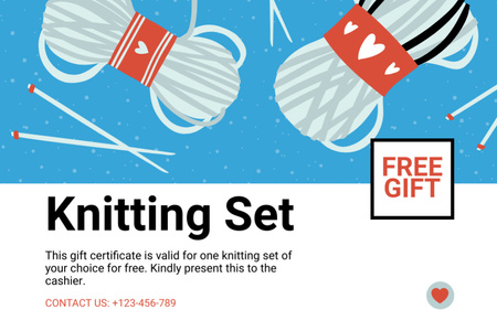 Platilla de diseño Knitting set cartoon illustrated Gift Certificate