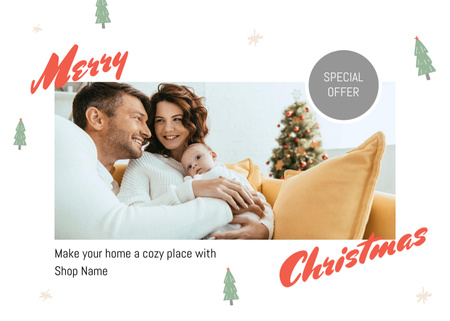 Ontwerpsjabloon van Postcard 5x7in van Speciale verkoopaanbieding met gelukkige familie