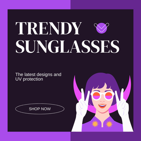 Szablon projektu Oferta markowych okularów przeciwsłonecznych dla młodzieży Instagram AD