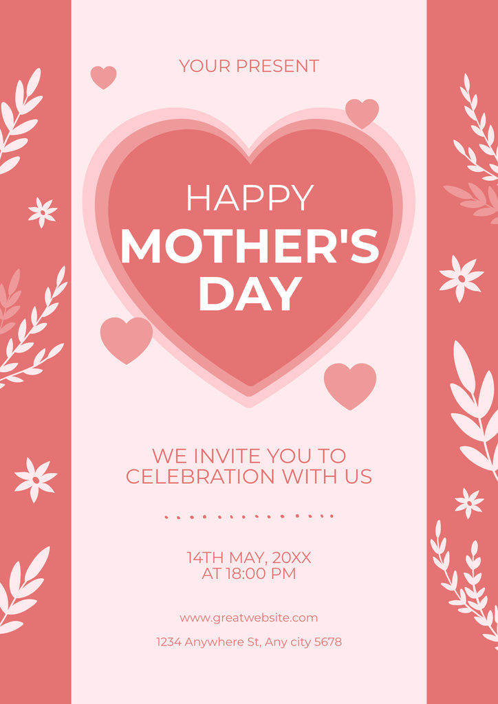 Mother's Day Celebration Invitation Poster Šablona návrhu