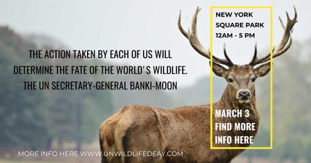 New York Square Park Ad with Deer Facebook AD Design Template