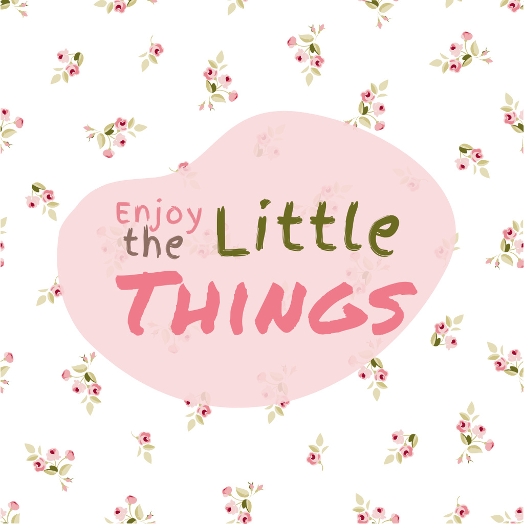 Enjoy Little Things Motivational Text Instagram Šablona návrhu