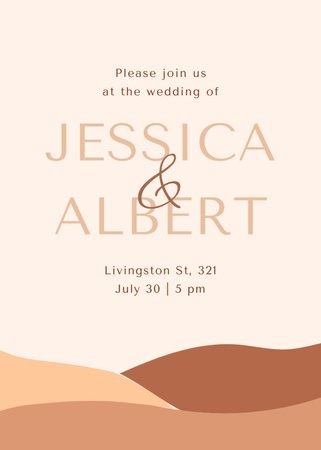 Wedding Day Announcement with Desert Mountains Invitation Design Template