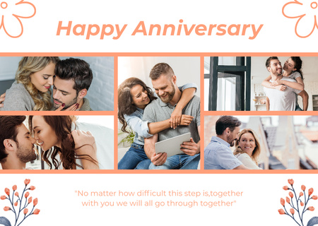Collage with Photos of Couples in Love Card Design Template