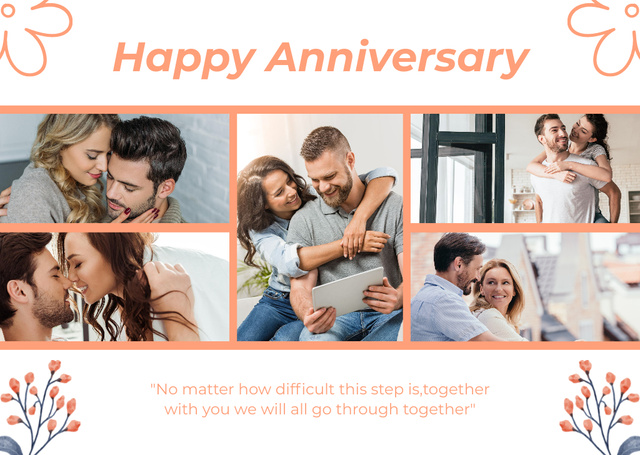 Template di design Collage with Photos of Couples in Love Card