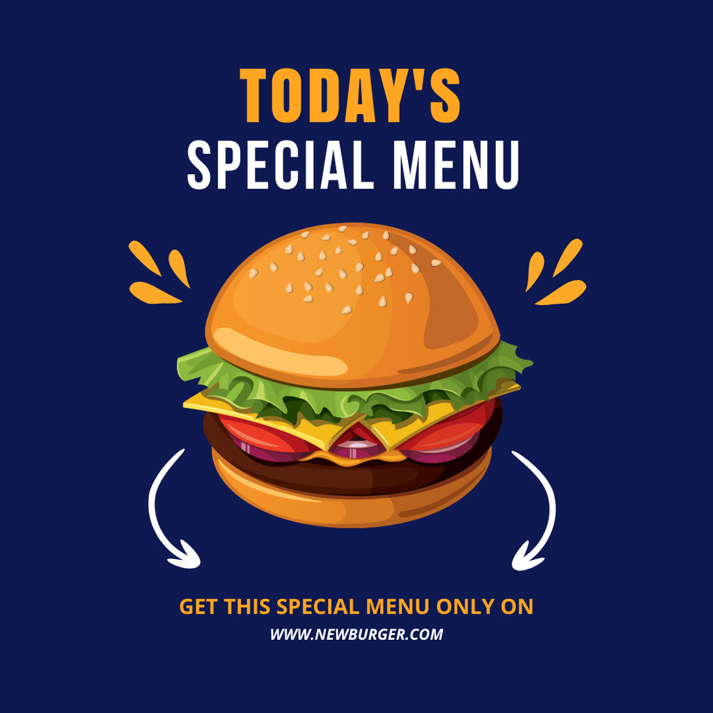 Special Burger Menu Ad Instagram Πρότυπο σχεδίασης