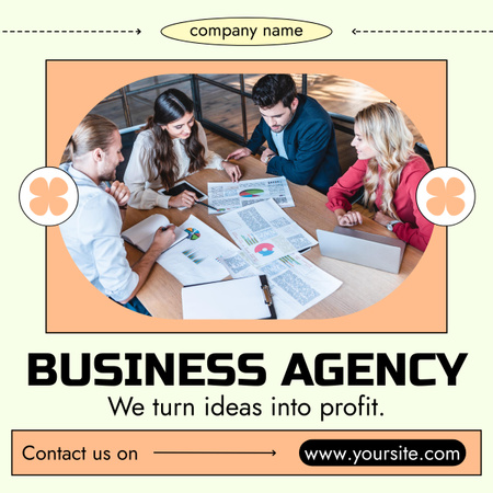 People working in Consulting Agency LinkedIn post Design Template