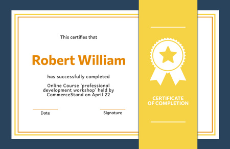 Employee Participation Certificate on Professional Development Certificate 5.5x8.5in Design Template