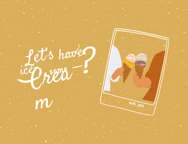 Holding Delicious Ice Cream In Yellow Postcard 4.2x5.5in Design Template