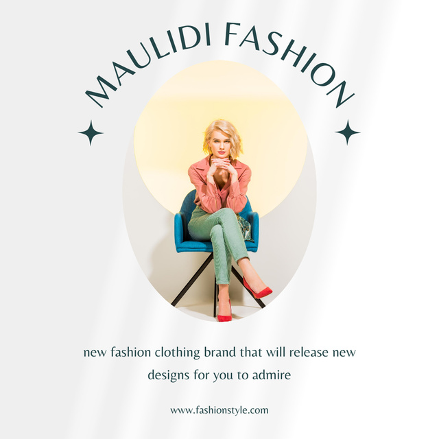 Designvorlage New brand of fashion clothing für Instagram