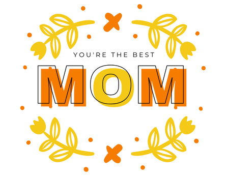 Cute Phrase on Mother's Day Thank You Card 5.5x4in Horizontal Design Template