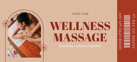 Wellness Massage Therapy Offer Coupon 3.75x8.25in Design Template