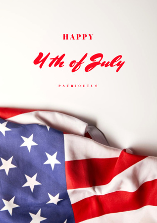 Plantilla de diseño de Saludo del Día de la Independencia de Estados Unidos con bandera Postcard A5 Vertical 