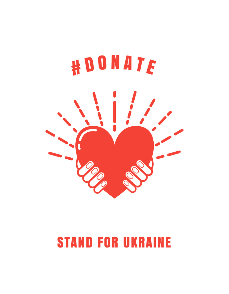 Donate for Peace in Ukraine  T-Shirt Design Template