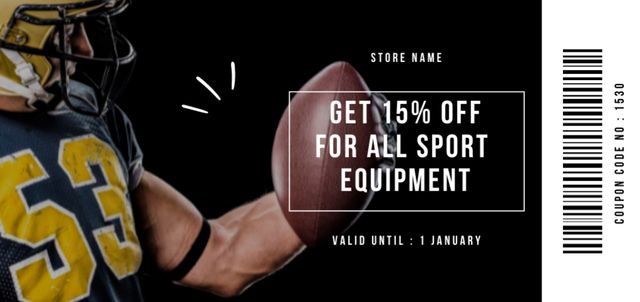 American Football Equipment Sale Coupon Din Large Design Template