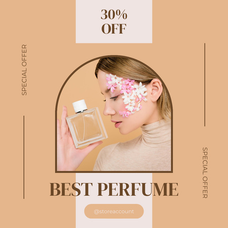 Discount Offer on Floral Perfume Instagram tervezősablon