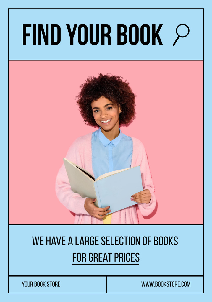 Smiling Woman with Book Poster 28x40in Design Template