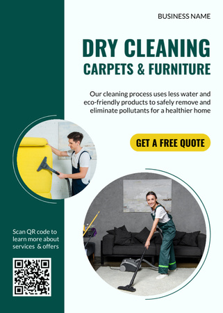 Dry Cleaning of Carpets and Furniture Flayer Design Template