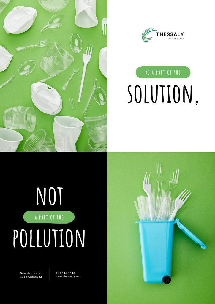 pariteit Bewust worden gids Sjabloon van online Poster A2 van Plastic Waste Concept Wegwerpservies -  VistaCreate