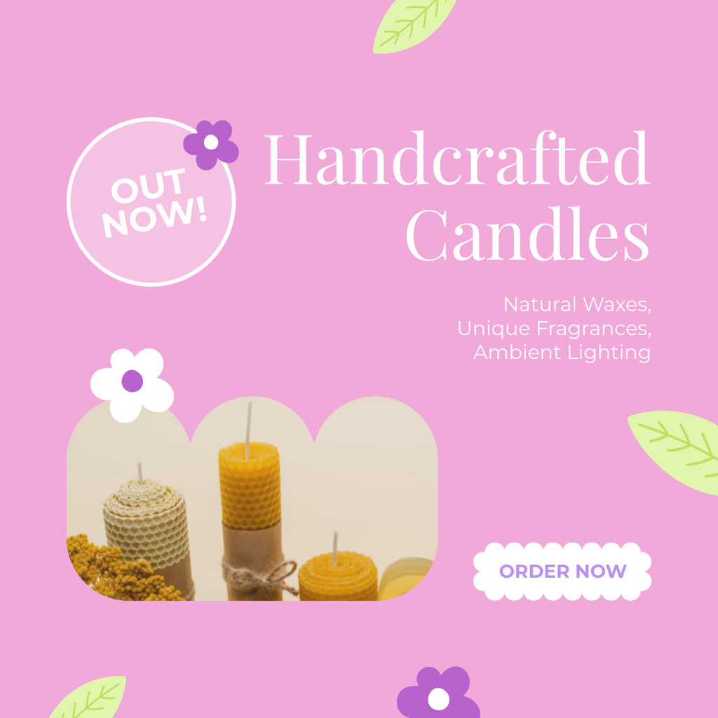 Platilla de diseño Offer to Order Handmade Candles Made from Natural Wax Instagram AD
