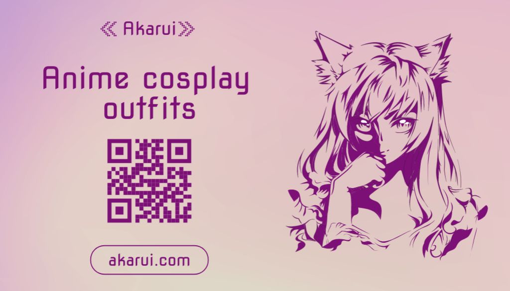 Cosplay Outfit Service Business Card USデザインテンプレート
