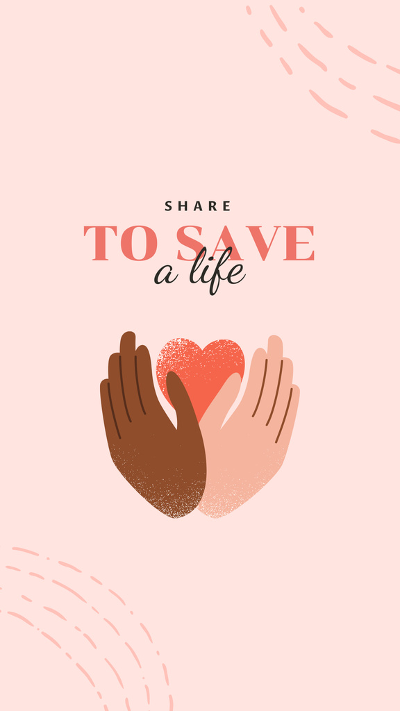 Help during War in Ukraine with Hands holding Heart Instagram Story Design Template