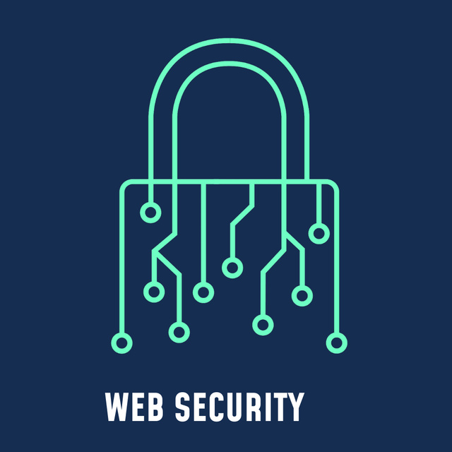 Cyber network with lock icon Animated Post Šablona návrhu