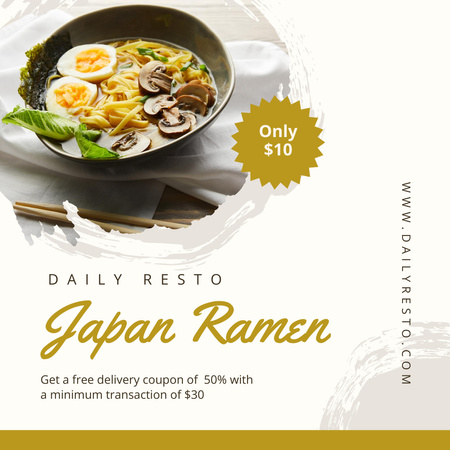 Delivery Offer on Japan Ramen Instagram Design Template