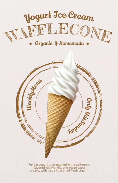 Yogurt Ice Cream in Weekly Menu Recipe Card Design Template