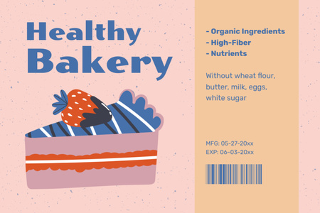 Healthy Bakery for Sale Label Design Template