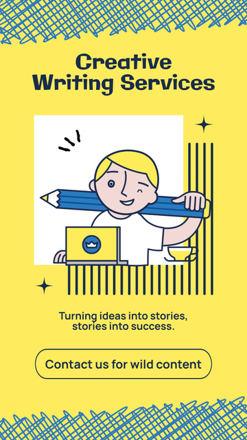 Designvorlage Inspiring Writing Services Offer With Slogan für Instagram Video Story