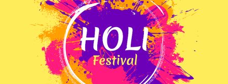 Indian Holi Festival Announcement Facebook cover Modelo de Design