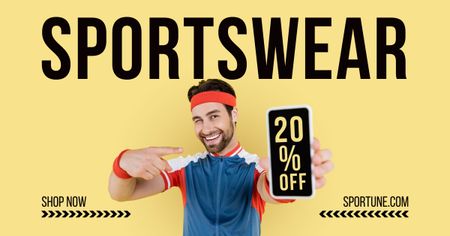 Designvorlage Sportswear Discount Offer for Men für Facebook AD