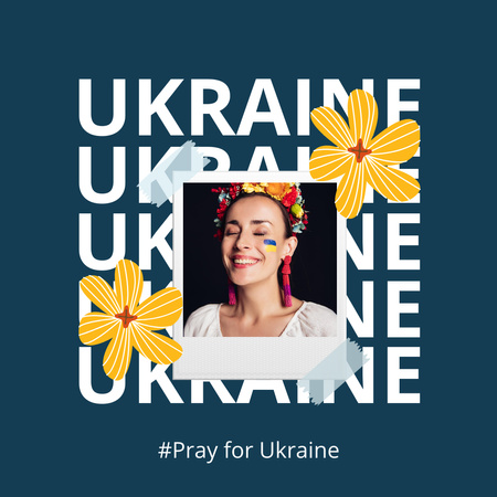 Modèle de visuel Priez pour l'appel de l'Ukraine - Instagram