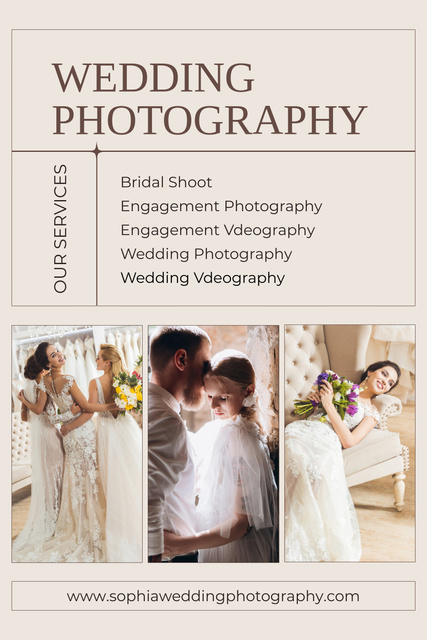 Plantilla de diseño de Wedding Photography Services Offer Pinterest 