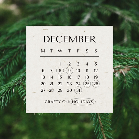 Calendar with December Holidays Animated Post Design Template