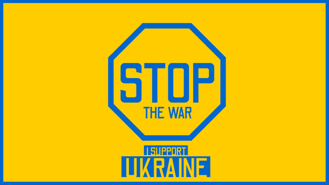 Stop War in Ukraine Zoom Background Design Template