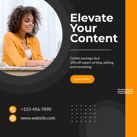 Various Content Writing Services With Discounts Offer Instagram Modelo de Design