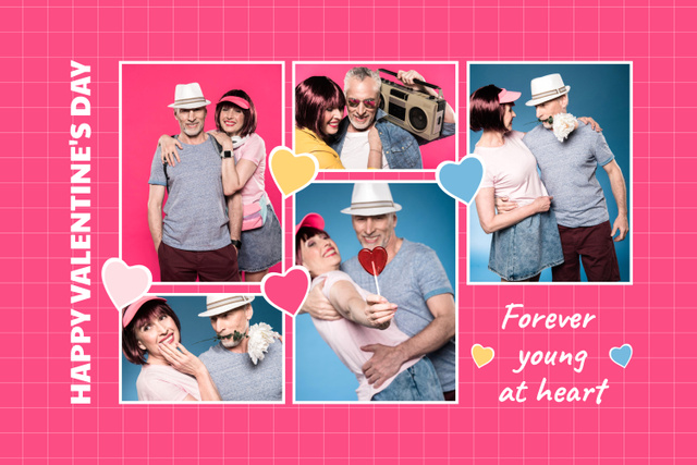 Young Beautiful Couple for Valentine's Day Mood Boardデザインテンプレート