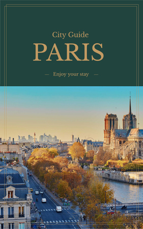 City Tourist Guide to Attractions of Paris Book Cover Πρότυπο σχεδίασης