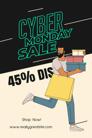 Cyber Monday Sale of All Items Pinterest Design Template