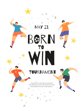 Plantilla de diseño de Football Match Announcement with Players Poster US 