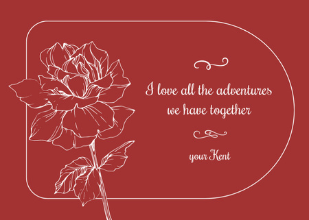 Kırmızı Zarif Sevgililer Günü Tebrik Postcard 5x7in Tasarım Şablonu