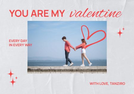 Platilla de diseño Cute Valentine's Day Holiday Greeting Postcard