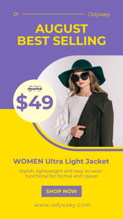 Female Jacket Sale Offer Instagram Story Design Template