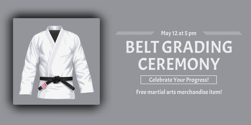 Designvorlage Belt Grading Ceremony Ad with Kimono für Twitter